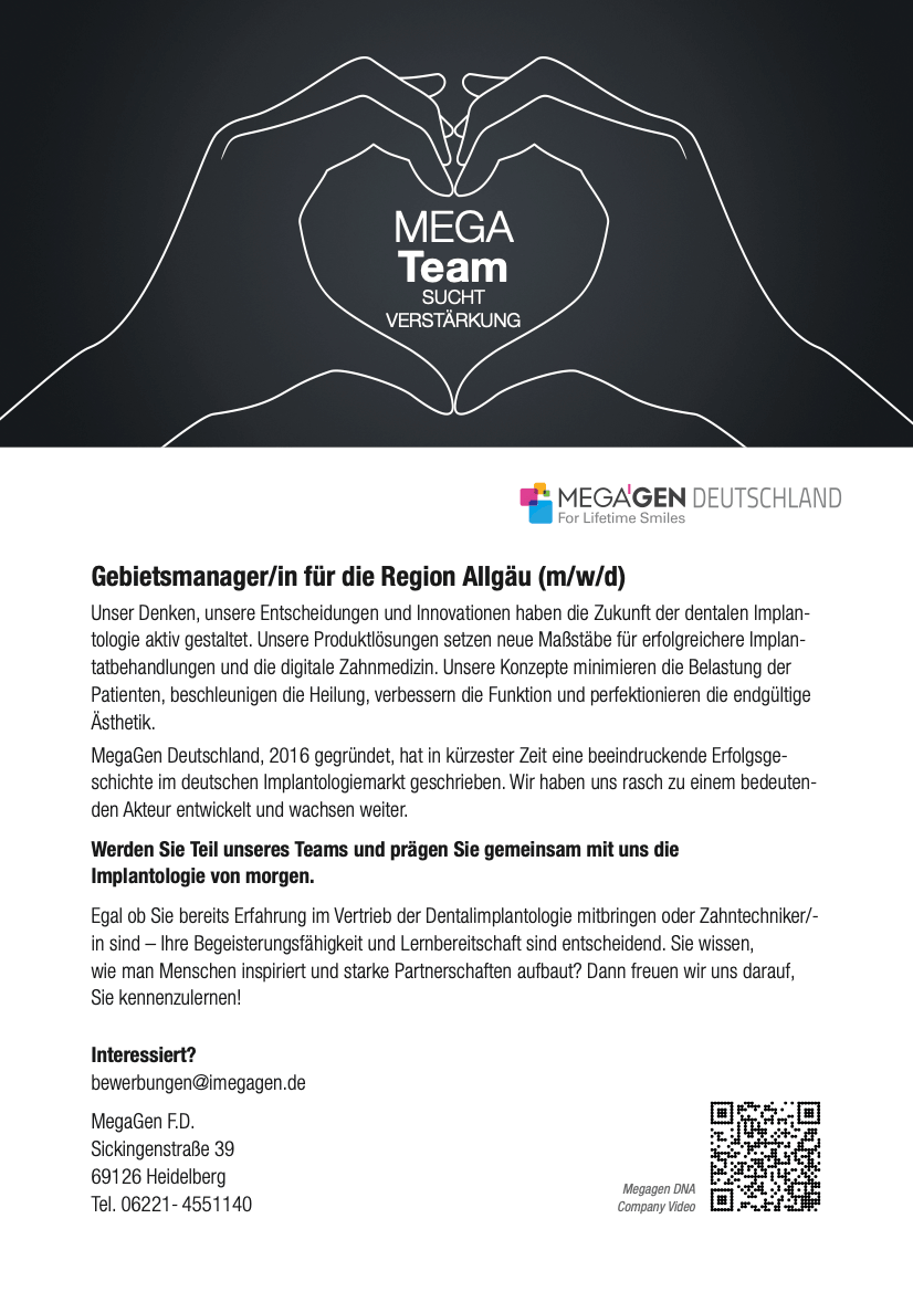 MegaGen_Stellenanzeige_2026_Gebietsmanager_Allgäu